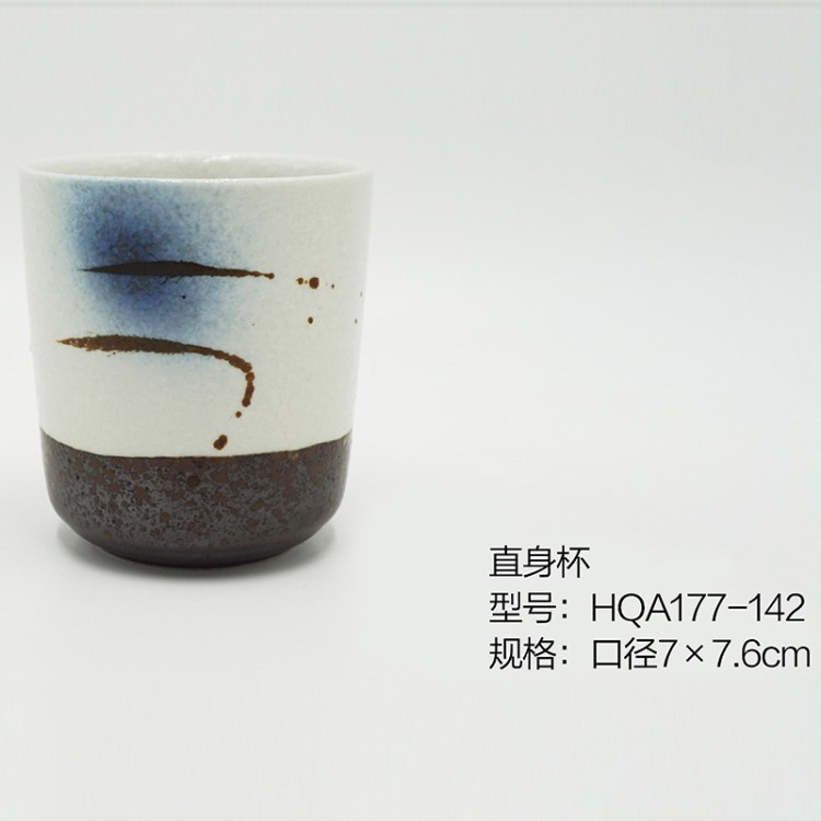酒店餐具 日式酒杯陶瓷茶具直身陶瓷杯創(chuàng)意手繪日式酒杯水杯批發(fā)