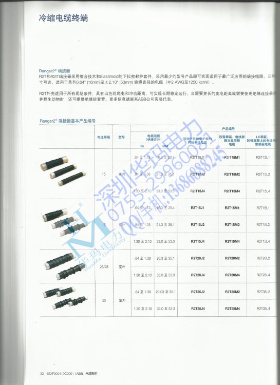 供應(yīng)ABB10KV冷縮電纜頭 10KV3*300冷縮戶內(nèi)終端頭