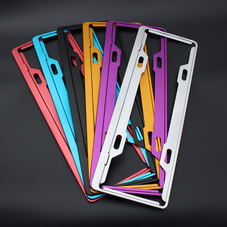 廠家直銷新交規彩色鋁合金航空鋁車牌架牌照框車牌框牌照架 厚款