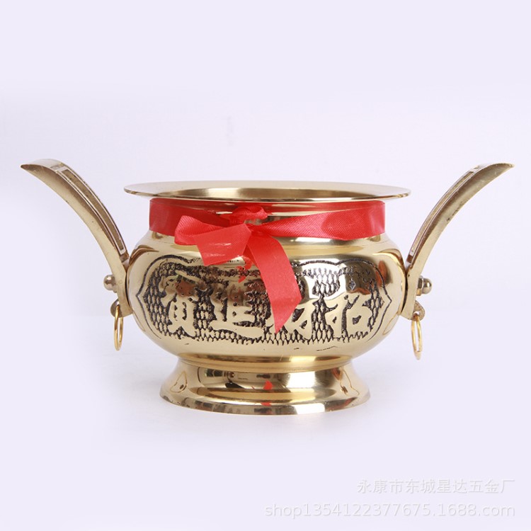鴻福銅器銅工藝香爐大號佛具插香爐婚慶用品廠家直銷銅具批發
