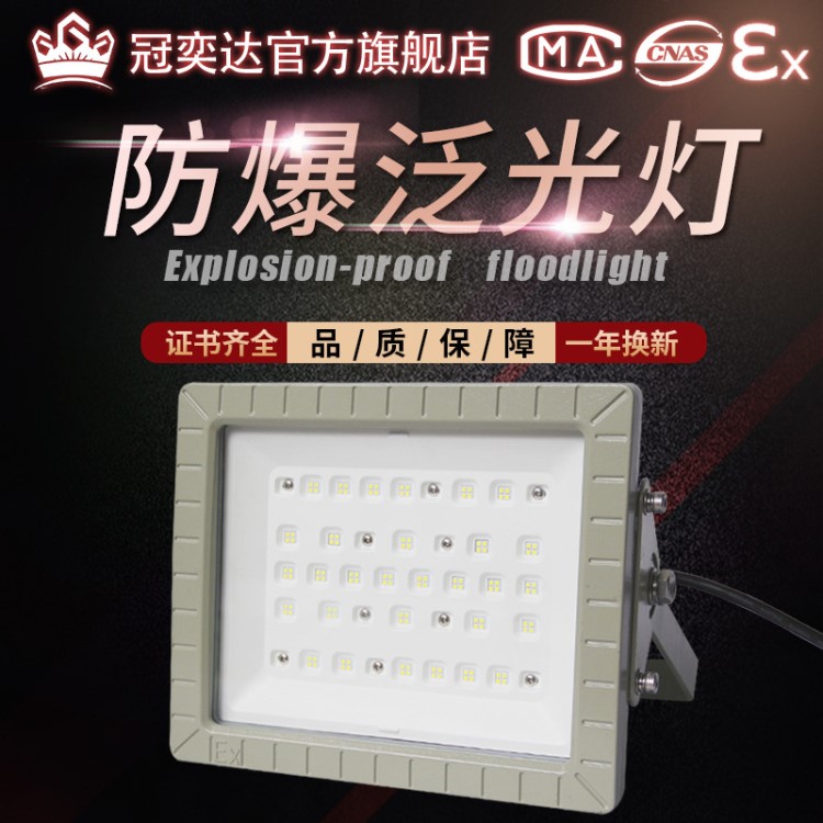 冠奕达50W防爆投光灯 100W 车间泛光灯LED 防爆路灯头40W50W