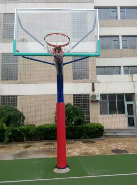 廠家直銷地埋式方管彎管籃球架 戶外學校可移動成人標準平箱凹箱