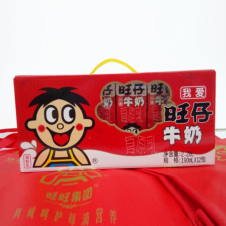 旺仔復原乳190ml*12旺旺乳飲料兒童營養(yǎng)牛奶 整箱批發(fā)