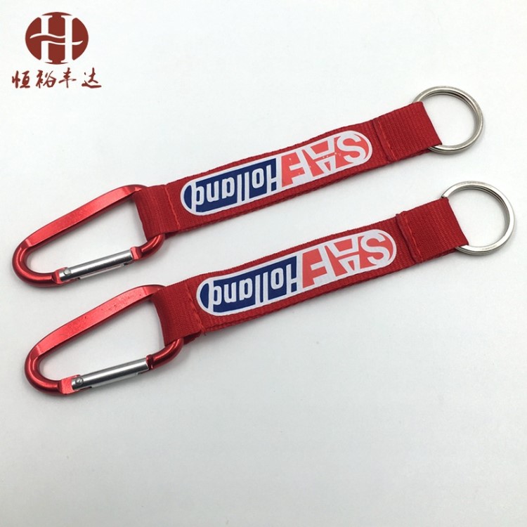 定制登山扣手腕帶 滌綸絲印鑰匙扣短帶 爬山扣絲印短帶