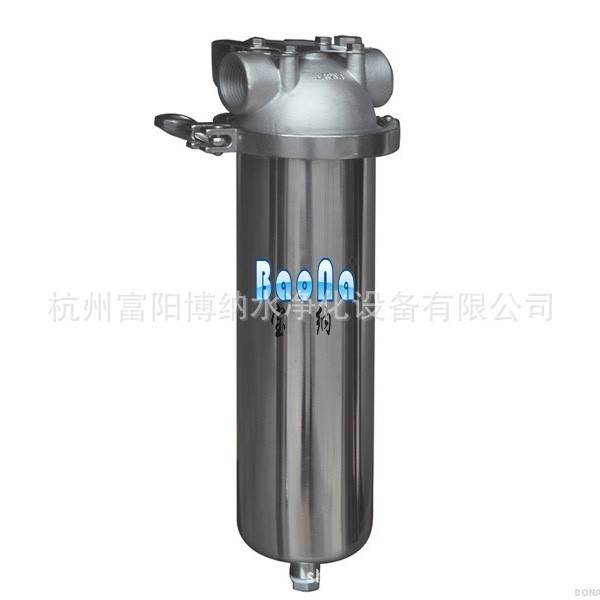 供應10寸20寸單芯快開式不銹鋼過濾器 立式帶拉桿螺牙管道過濾器