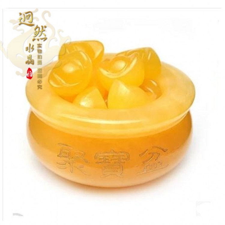 天然黃玉招財(cái)陣擺件 聚寶盆 家居風(fēng)水玉石工藝品 禮品批發(fā)