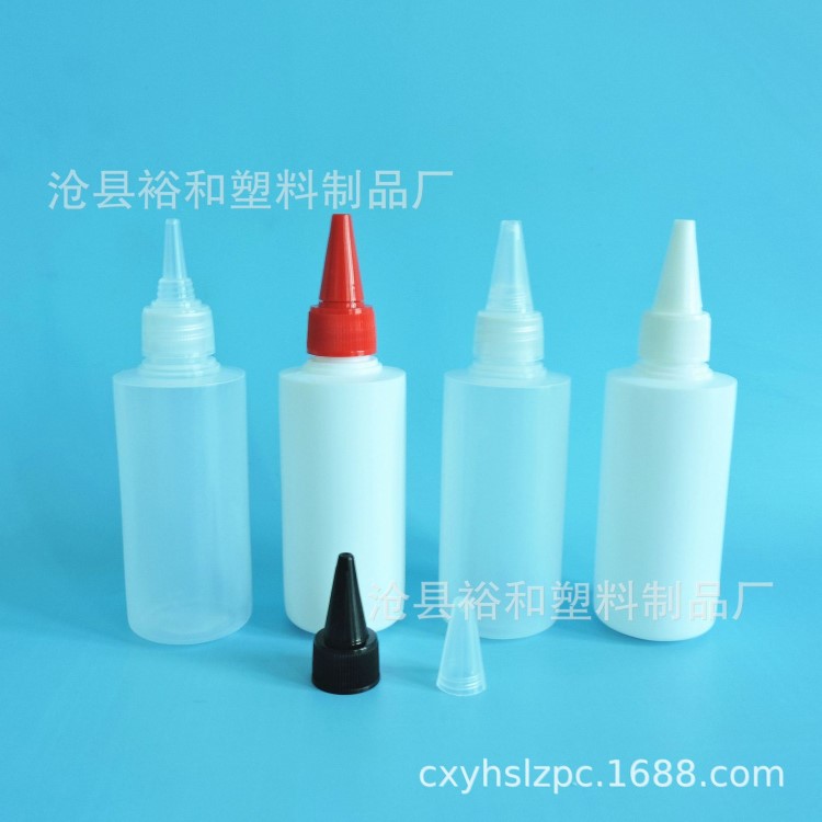 現貨100ml塑料瓶 樣品瓶  PE涂色尖嘴塑料瓶 100ml油墨瓶 密封好
