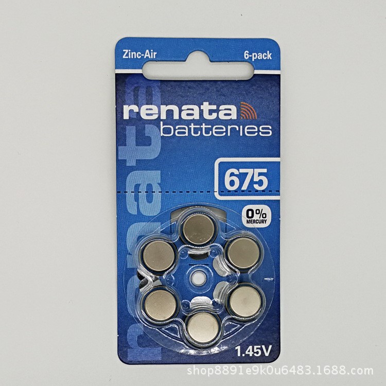 renata瑞士原裝ZA675電子助聽器1.45V鋅空氣PR44/675D紐扣電池