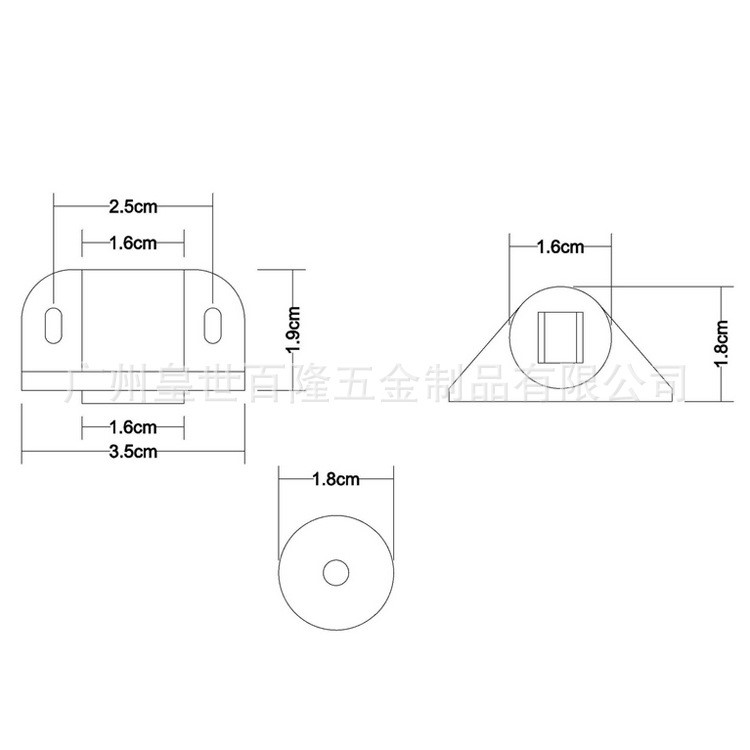 門吸柜吸磁吸免打孔 塑料柜吸磁吸 柜吸強力家具五金配件F-8160B