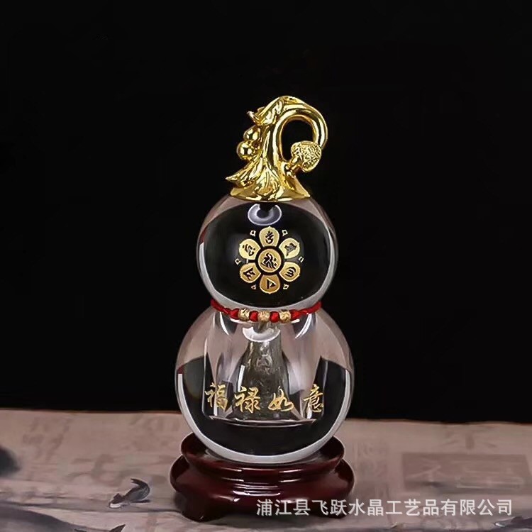 廠家批發(fā)會銷禮品水晶葫蘆擺件福祿如意點石成金鎮(zhèn)宅之寶金石擺件