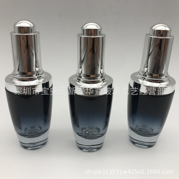 小黑瓶乳液30ml 現(xiàn)貨 套裝 化妝品玻璃瓶30ml粉底液玻璃瓶 30ml