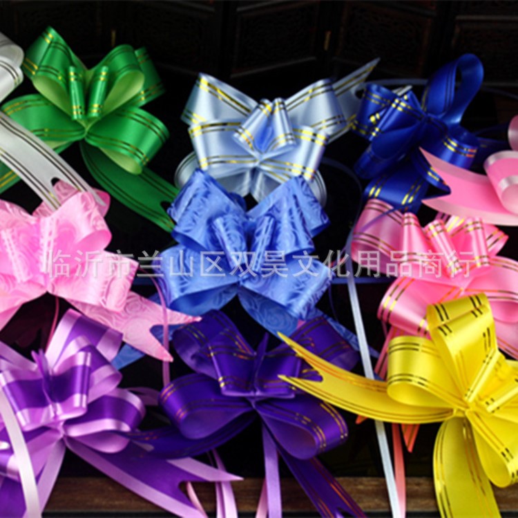 批發蝴蝶結金邊印花包裝禮品圣誕平安果包裝-23#婚車裝飾手拉花