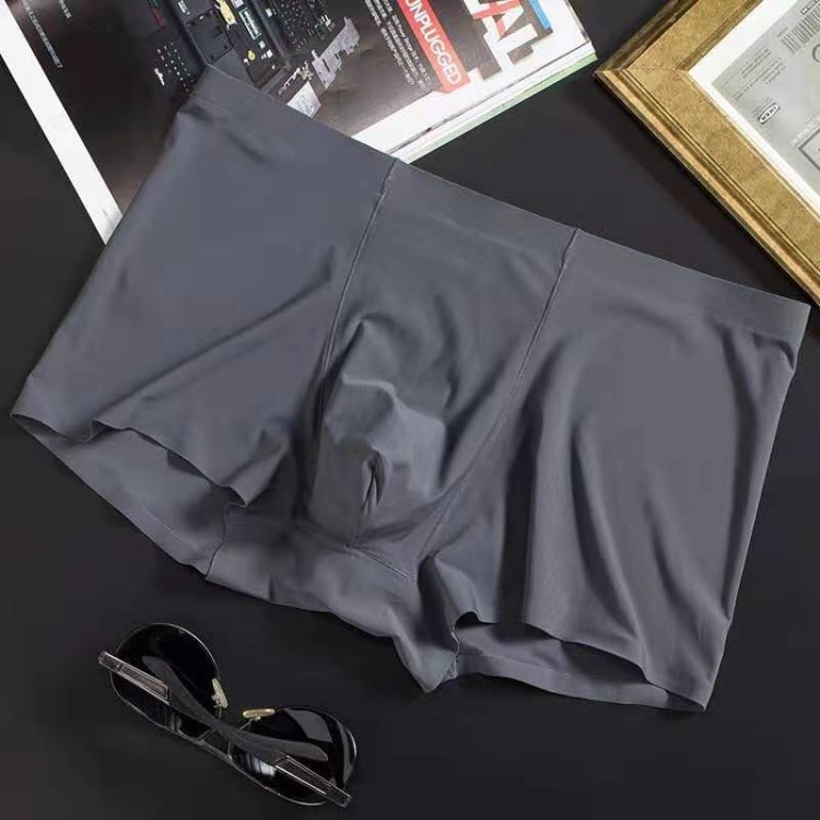 男士冰絲內褲無痕內褲男士內褲 性感平腳平角內褲men underwear