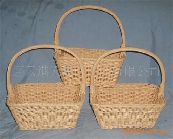 工廠生產(chǎn) 塑料藤籃 塑料工藝品 面包藍(lán) 收納藍(lán) 仿藤藍(lán) 滕編