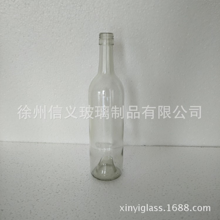 供應螺絲口透明玻璃瓶 750ml玻璃酒瓶 果醋飲料瓶 葡萄酒瓶