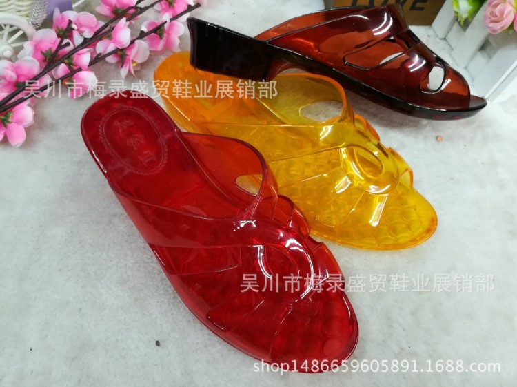 廠家直銷622款女拖鞋 時(shí)尚浴室家居防滑涼拖鞋純透明水晶拖鞋批發(fā)