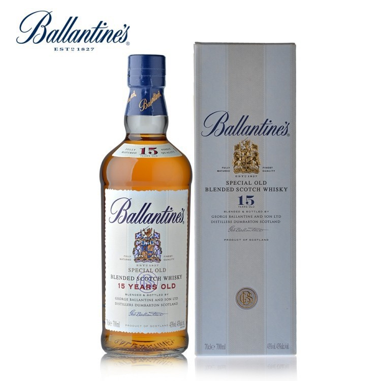 批发洋酒 百龄坛15年苏格兰威士忌 Ballantine 15 700ml