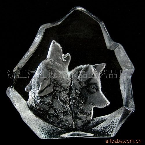 水晶冰山動(dòng)物精致雕刻工藝品 水晶紀(jì)念品水晶擺件 可印LOGO