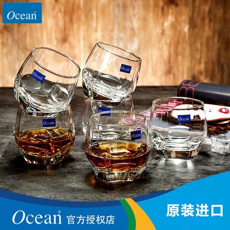 Ocean無鉛玻璃杯子家用威士忌杯啤酒杯酒吧KTV洋酒杯五角酒杯