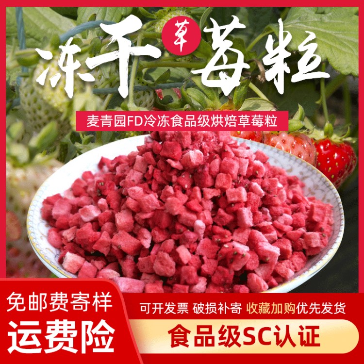 批發(fā)FD冷凍干燥草莓粒凍干草莓丁蛋糕冰淇淋烘焙原料食品級(jí)散裝