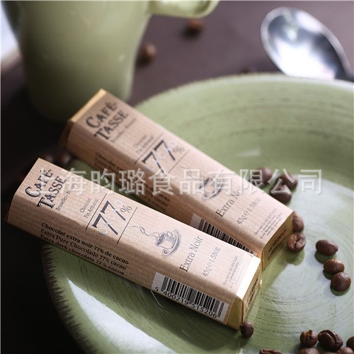 比利时高端手工cafe-tasse咖啡特使77%黑巧克 extra noir 45g