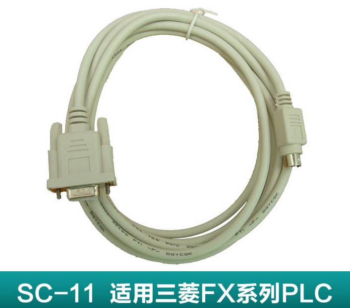 SC-11三菱 PLC 編程電纜,RS232/RS422 接口,用于FX DP9/圓頭8針