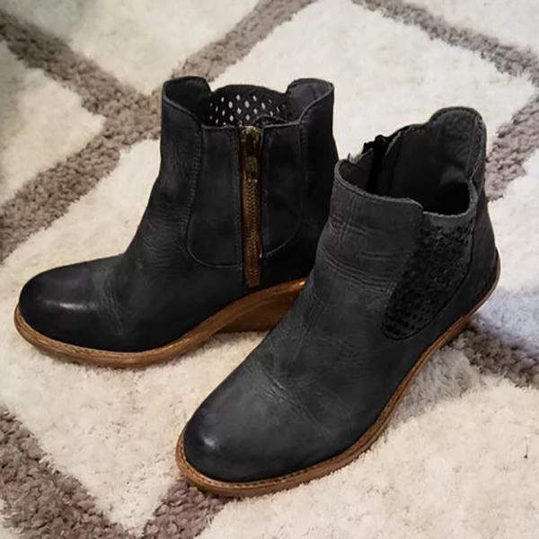 外贸爆款女靴2018年秋季坡跟中跟短筒靴子潮40-43Women&#39;s Boots