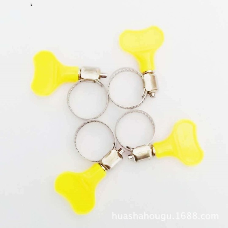 廠家直銷手柄喉箍不銹鋼塑料手柄喉箍卡箍小美式手擰管箍19-29