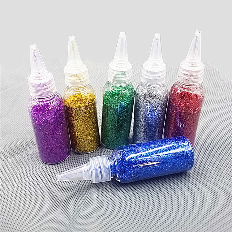 尖嘴瓶裝亮粉金蔥粉彩色金粉膠兒童DIY美甲閃粉炫彩珠光粉套裝
