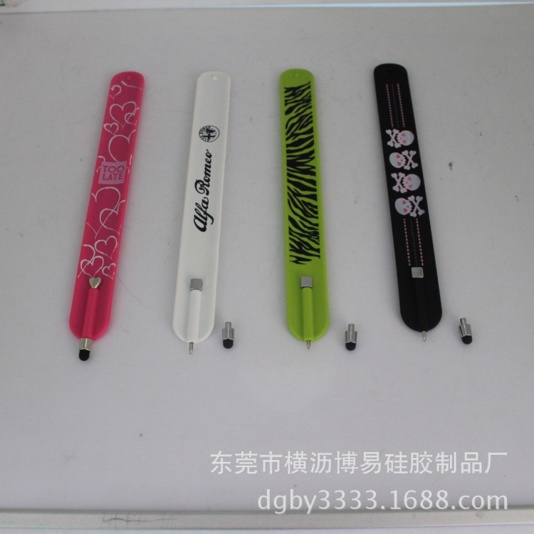 【現模】供應硅膠拍拍觸屏筆 啪啪手帶圓珠筆 觸屏寫字兩用