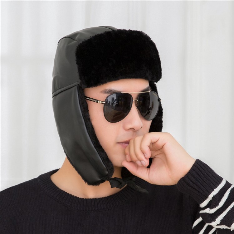 男士皮雷锋帽慈善捐助冬季保暖护耳帽子批发骑车防风户外东北