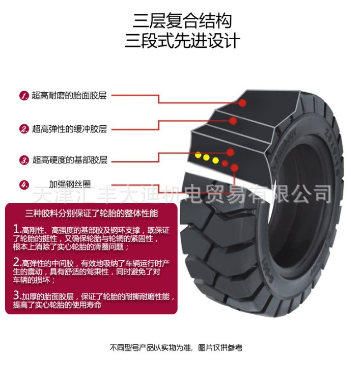 厂家直销叉车轮胎配套叉车轮胎拖车轮胎28x9-15实心轮胎