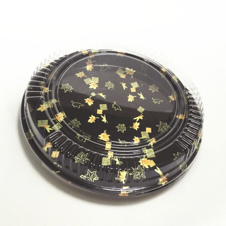 廠家直銷32CM加厚印花圓形高蓋一次性日本料理外賣快餐盒多色可選
