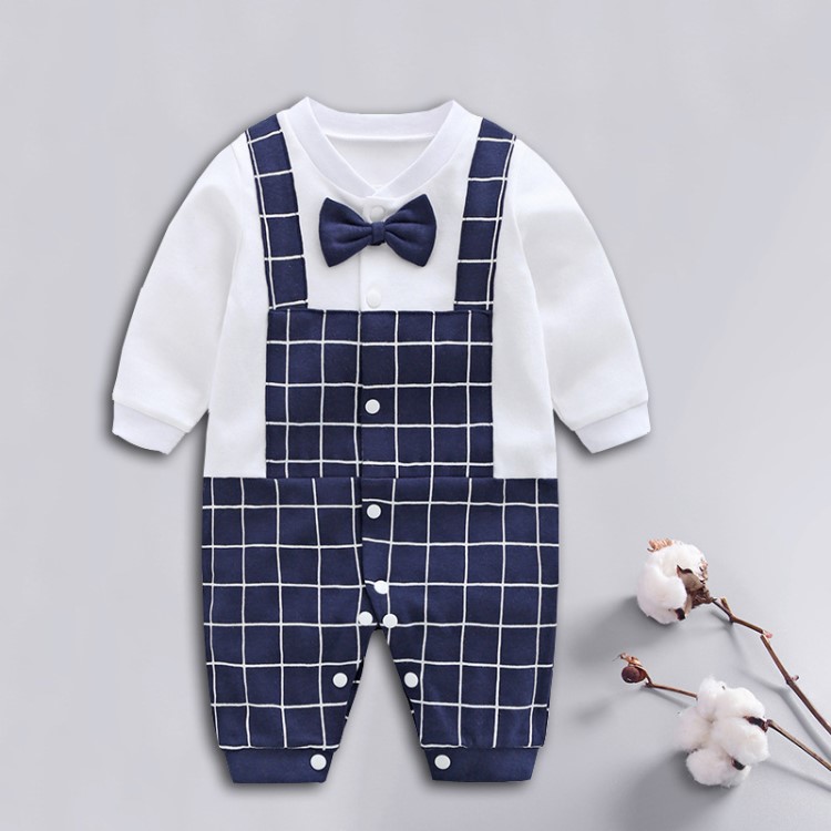 baby 2018棉嬰兒服裝 紳士寶寶連體衣哈衣嬰兒衣服外貿(mào)童裝