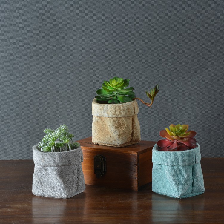 北歐田園水泥仿真情趣多肉種植小花盆 美式家居桌面裝飾花器擺設