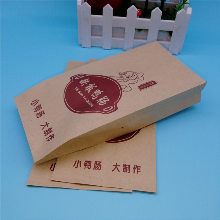 鐵板鴨腸烤鴨紙袋腸包裝袋加厚牛皮烤鴨防油烤豬蹄定制600個一件