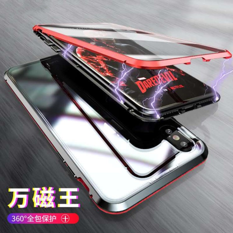 適用iphone11pro雙面玻璃萬(wàn)磁手機(jī)殼 三星note10金屬邊框保護(hù)套