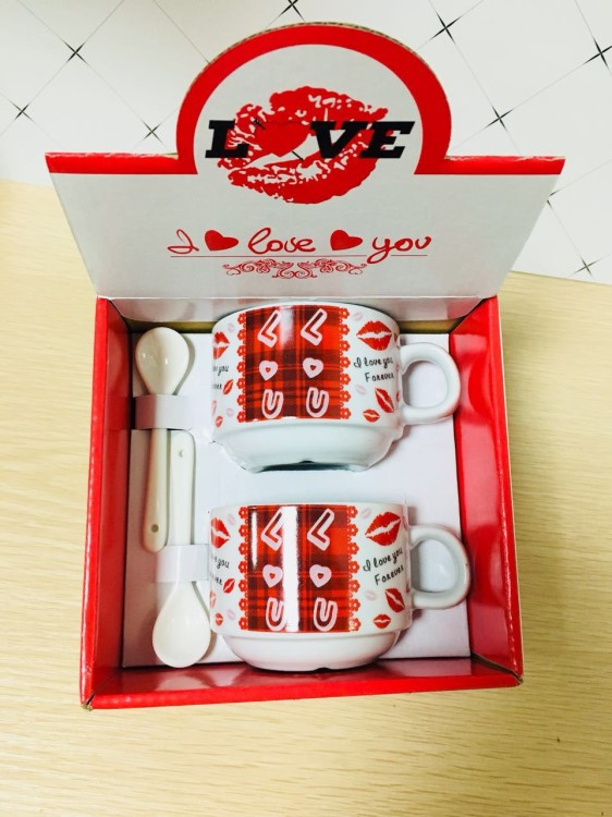 创意陶瓷杯 LOVE情侣对杯 礼品小双杯咖啡杯套装马克定制LOGO