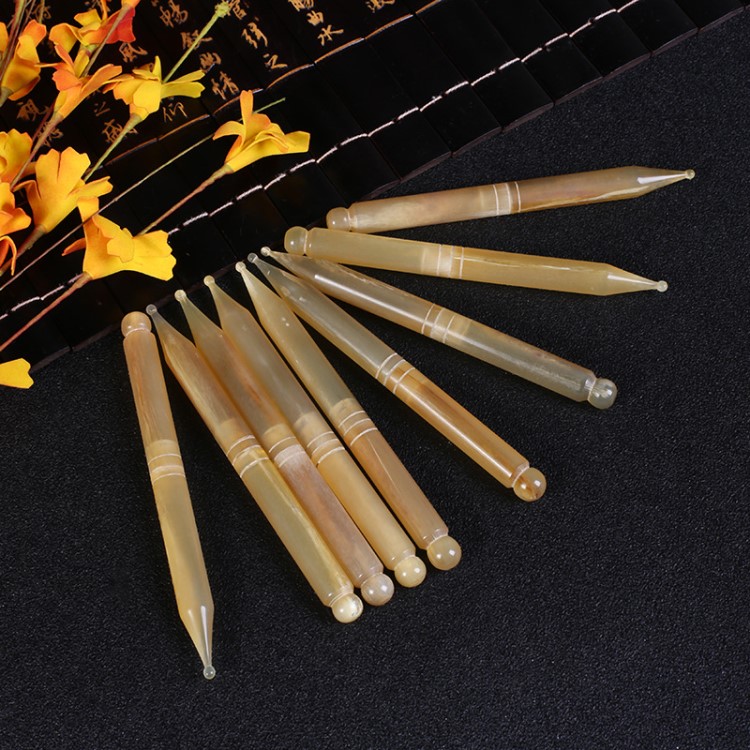 廠家批發黃牛角點穴筆美容筆點穴眼部面部足底穴位按摩筆全身通用