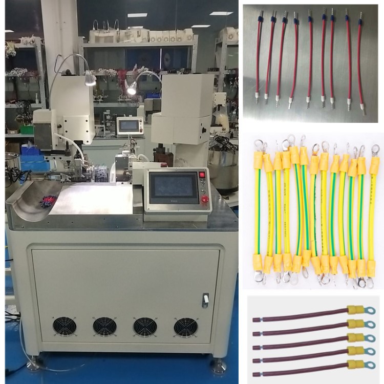 全自動護套端子散料端子壓著機 切斷雙頭扭線冷壓散裝膠端子機
