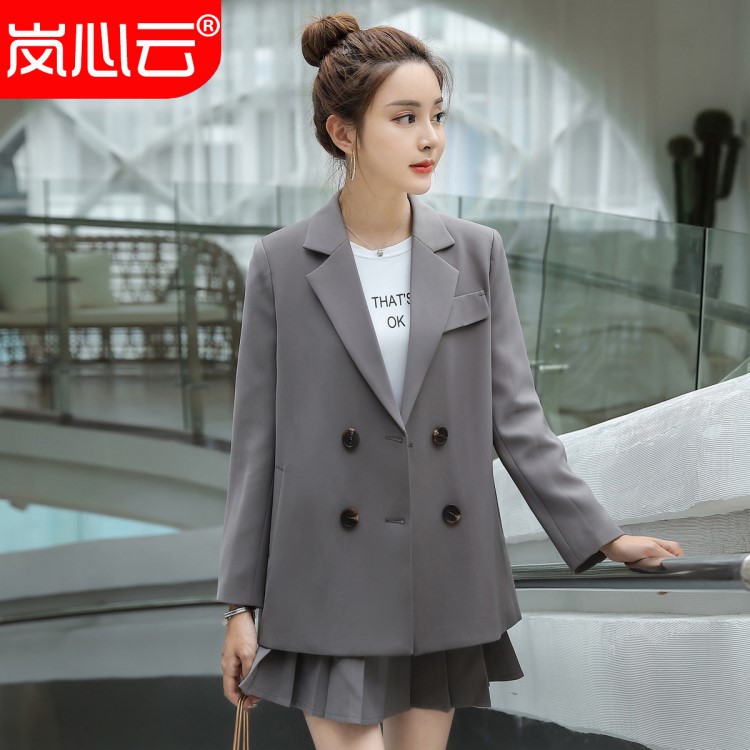 2019職業(yè)套裝秋冬新款寬松版工作服女學(xué)生套裝韓版長袖套裙