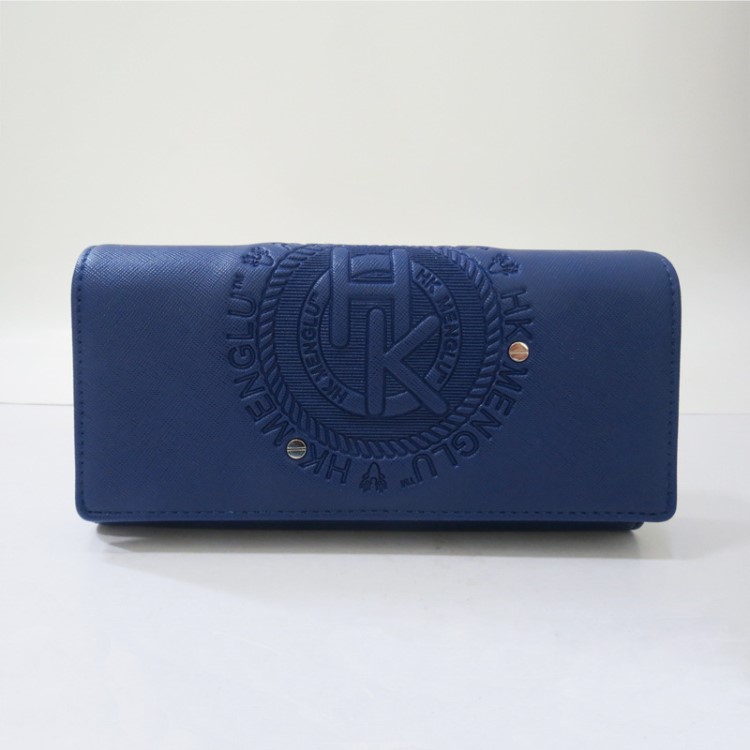 跨境外貿貨源女士長款三折時尚壓印手拿錢包pu簡約手機錢包男定制