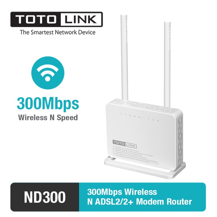 原装英文TOTOLINK ND300无线一体猫 ADSL 2+ WiFi路由器 国外出口