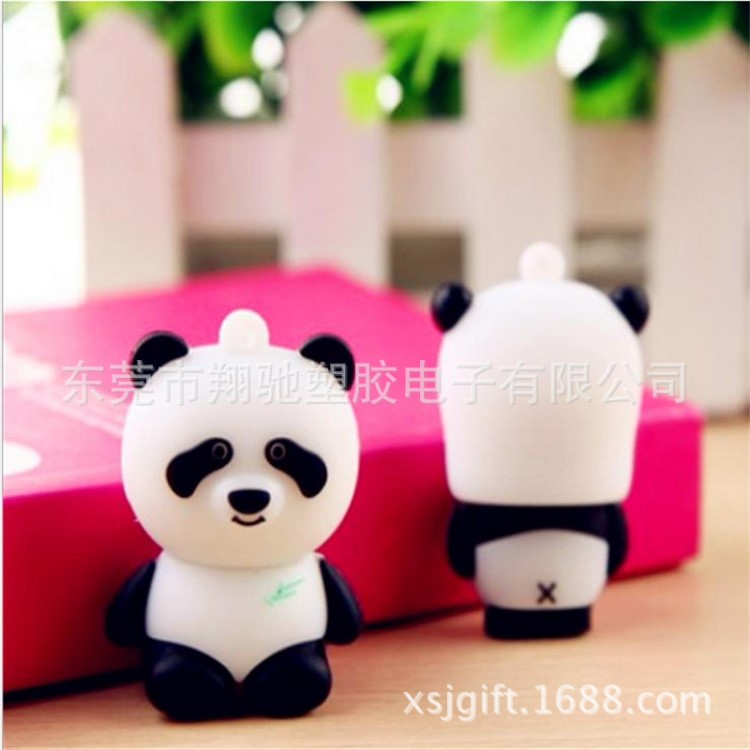 廠家定制硅膠U盤套PVC軟膠U盤套3D立體公仔套創(chuàng)意卡通熊貓印logo