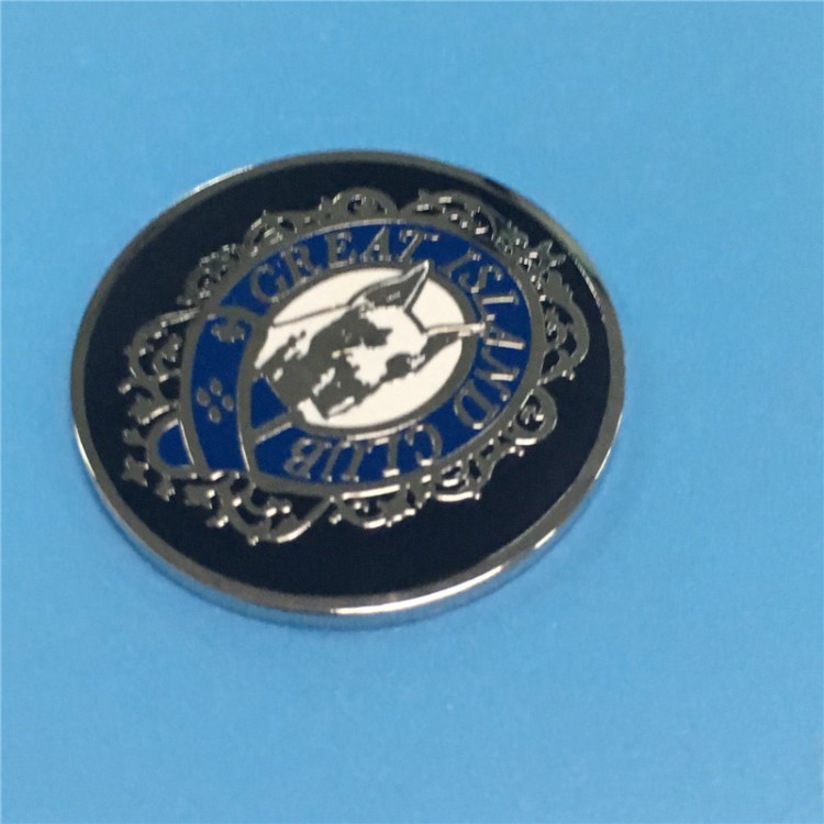 假琺瑯上色金屬帽夾圓幣 定做高爾夫帽夾馬克幣 五金工藝品