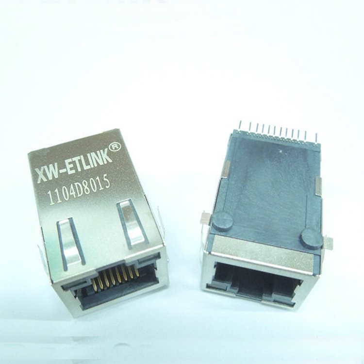 廠家供應 XWRJ-1104D8015對應HR961160C 帶屏蔽貼片RJ45