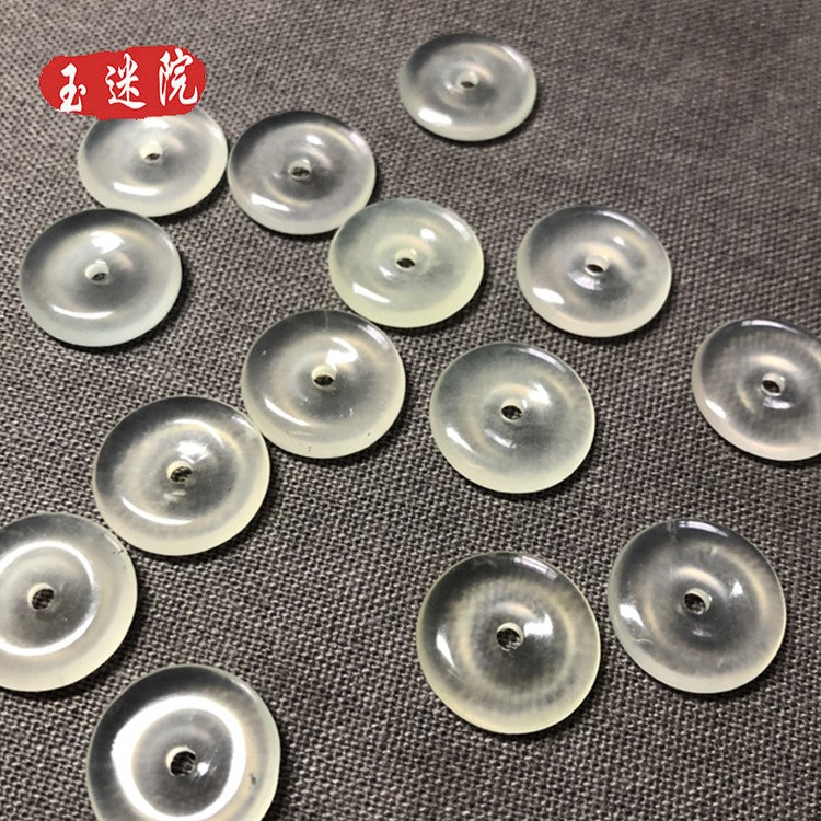 小尺寸直徑15mm和氏璧圓形玉片diy飾品配件天然岫玉玉石平安