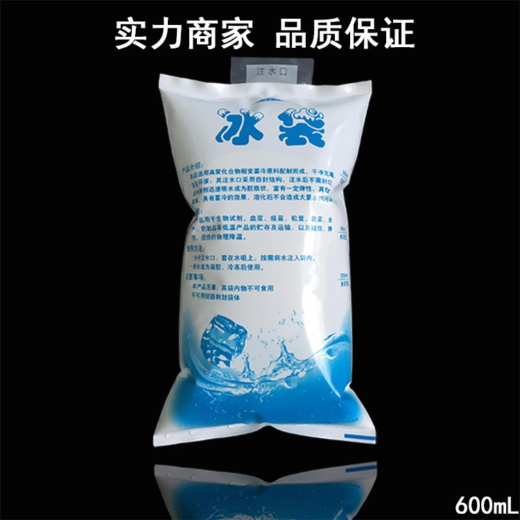 廠家供應注水冰袋 600ml  醫(yī)用海鮮運輸保鮮小冰包 可定制批發(fā)