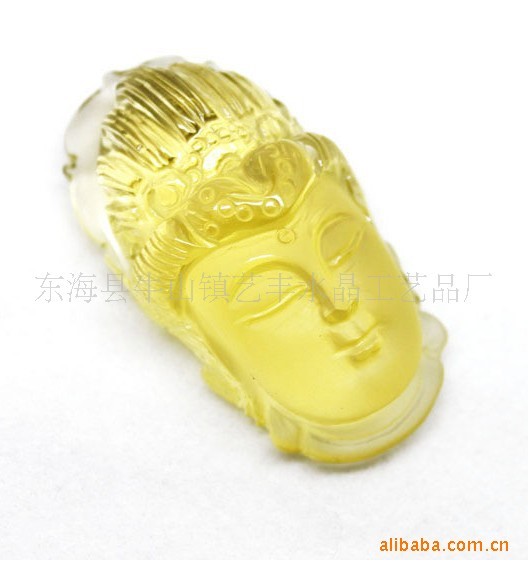 開(kāi)光天然黃水晶觀音吊墜 佛頭 佛首 佛像掛墜 掛件 吉祥招財(cái)旺業(yè)