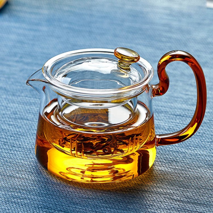 耐高溫防爆玻璃彩把茶壺家用加熱過濾水壺小青柑耐熱泡茶壺公道杯